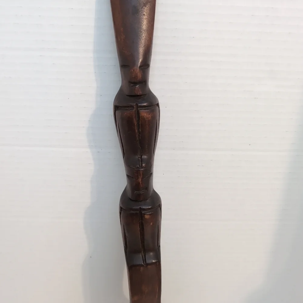 Vintage Wooden Tiki Totem Hand Carved‎ Wall Fork 21